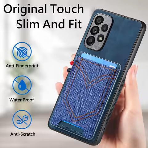 Fabric Card Slot Case For Samsung Galaxy A52 A72 A32 A22S A31 A21S A71 A51 A12 A50 A30S Textile Wallet Leather Back Case Cover