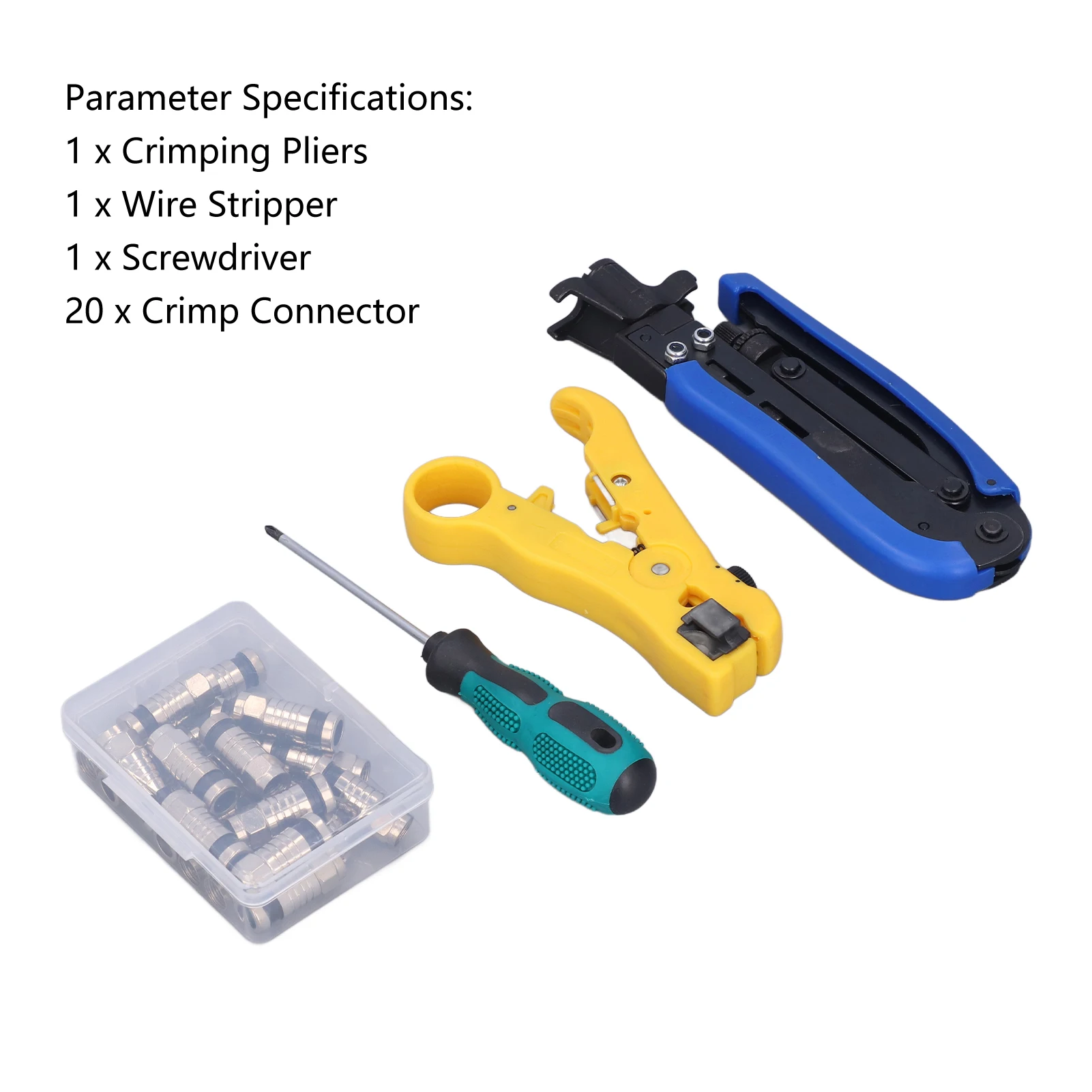 Coax Cable Crimper Kit Multifunctional Coaxial Compression Tool Network Toolkit for Stripping Coaxial Compression Tool