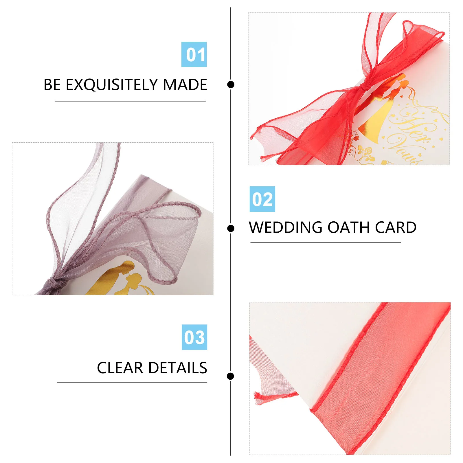 

2 Pcs Wedding Vows Card Book Cases Decorations Cards for Bride and Groom Books Hers Ceremony Vintage