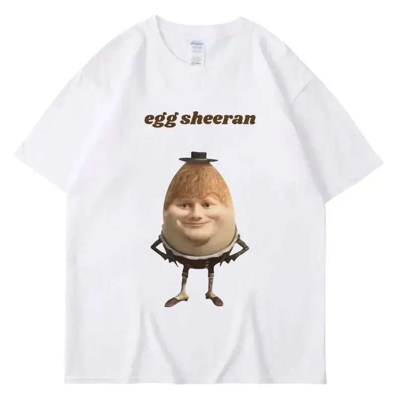 

Streetwear Funny Egg Ed Sheeran Graphic Printed Short Sleeve T-Shirt For Men's and Women's Personalized Cotton Top