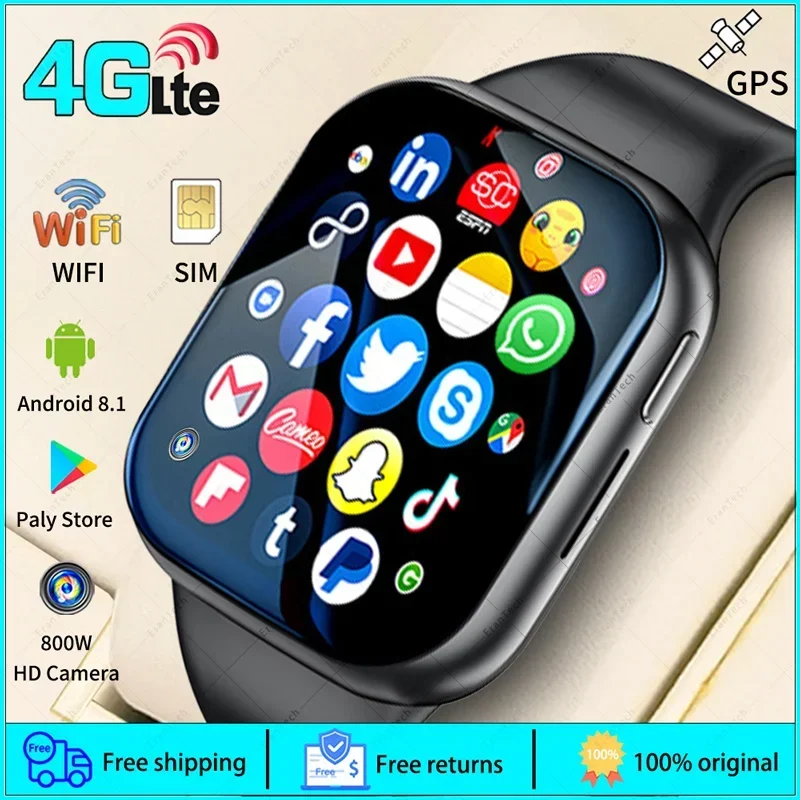 

4G Smartwatch Android 2024 Heart Rate GPS HD Camera 2G 4G SIM Card WIFI Wireless Fast Internet Access Smart Watch for Men Women