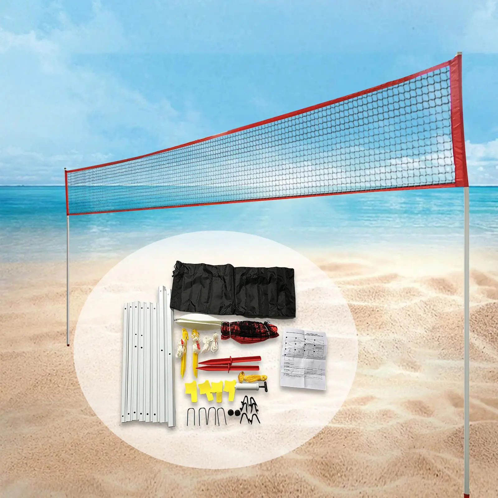 Volleybaltrainingsnet Handig draagbaar Eenvoudig op te zetten Volleybal oefennet voor solo-dooractiviteiten Tuinslaan