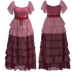Women Pink Dress Hermione Princess Granger Cosplay Costume Halloween Maigc School Party Performance Clothes