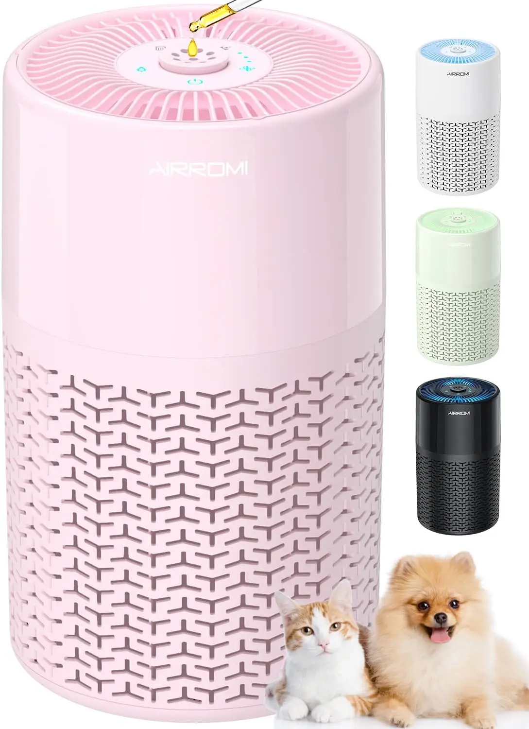 

Pets Air Purifier for Home Allergies,Up to 660 ft². HEPA Deodorizing Activated Carbon Filter,With Fragrance Sponge for Better