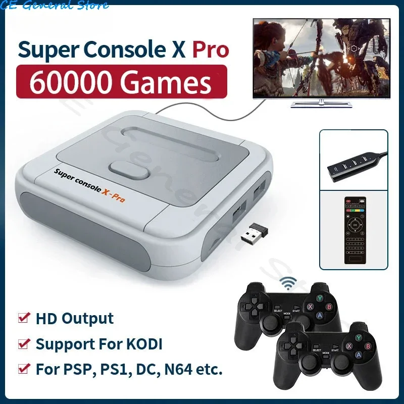 Super Console X Pro S905X HD WiFi Output Mini TV Video Game Player For MAME/ARCADE/DC Games Dual System Built-in 117000+ Games