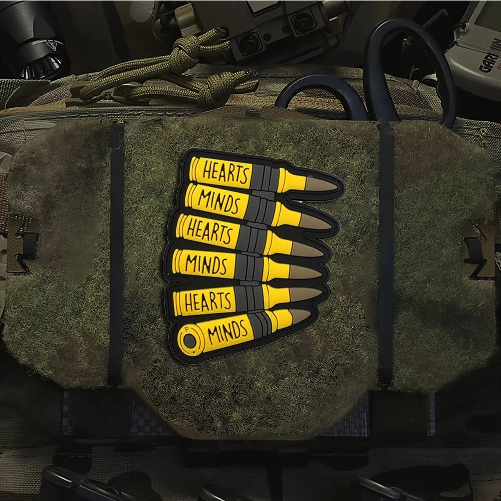 Mixed Funny Bullet PVC Tactical Patches Set with Hook Backing for DIY Decor on Backpack Vest Hat Clothing