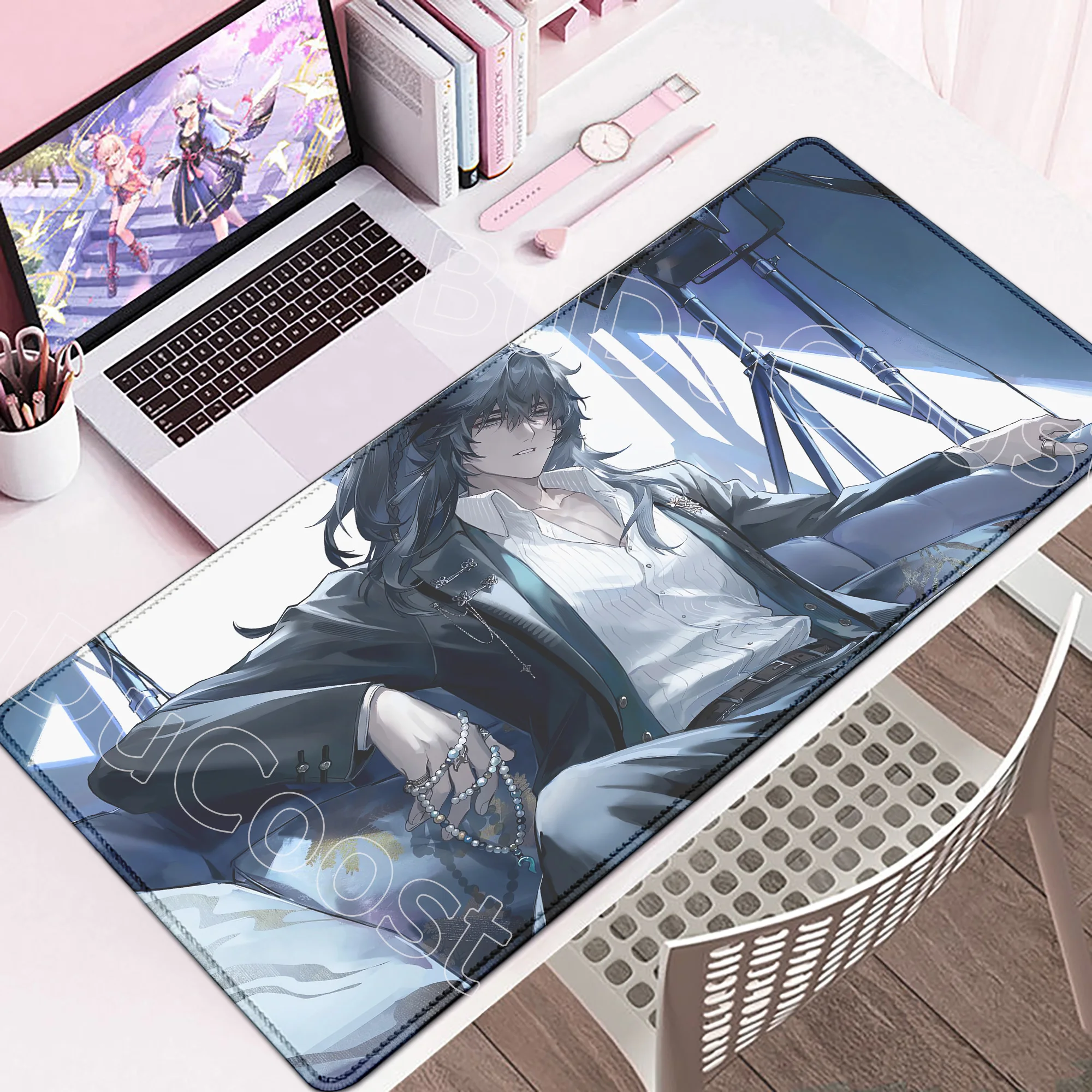 

New HD Printing Wuthering Waves Qiuyuan Mouse Pad XXL Gaming Computer Gamer PC Keyboard Desk Mat Non-Slip Rubber Laptop Mousepad