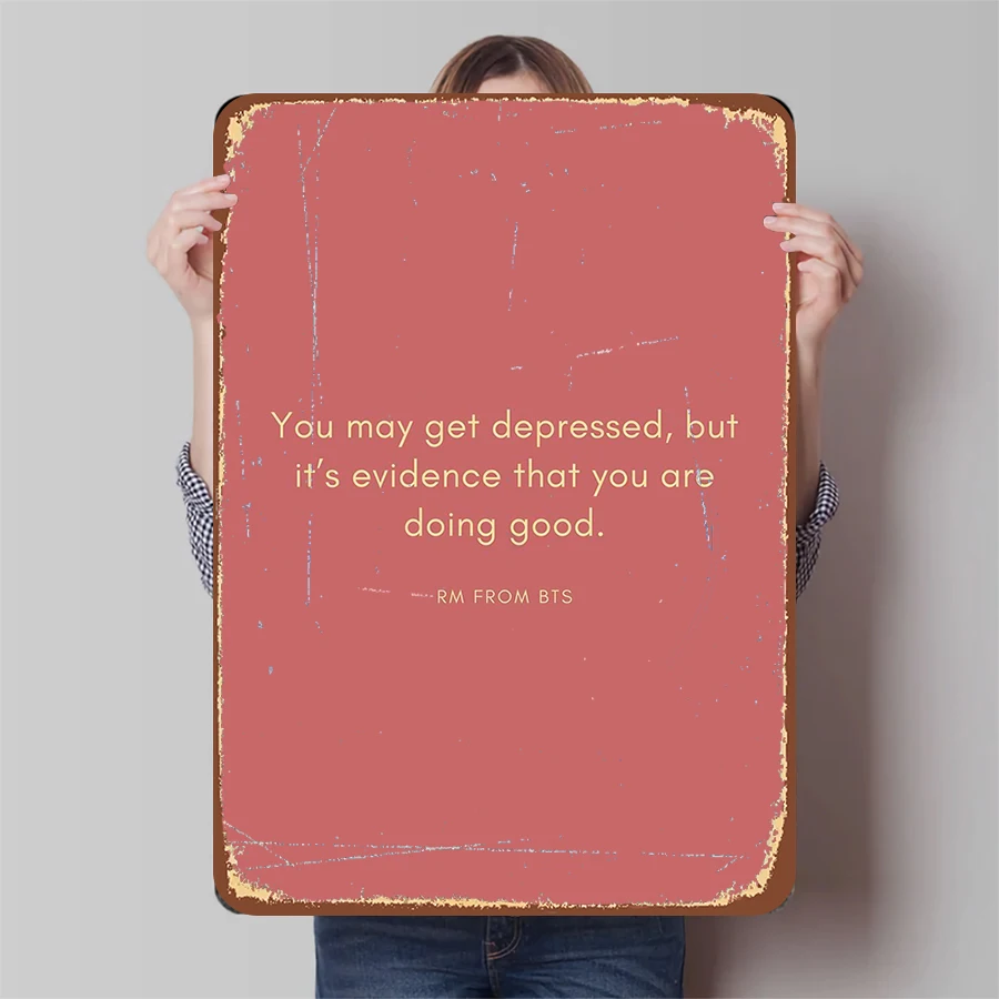 Póster de metal inspirador con cita RM BTS que puedes desempaquetar, pero su vida que estás haciendo buena