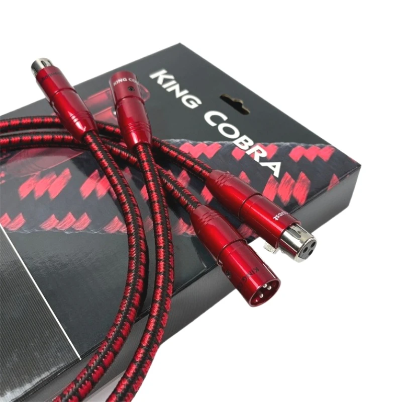paire-king-cobra-hifi-audio-ligne-d'interconnexion-psc-cuivre-rca-vers-xlr-femelle-et-male-cable-equilibre-avec-boite
