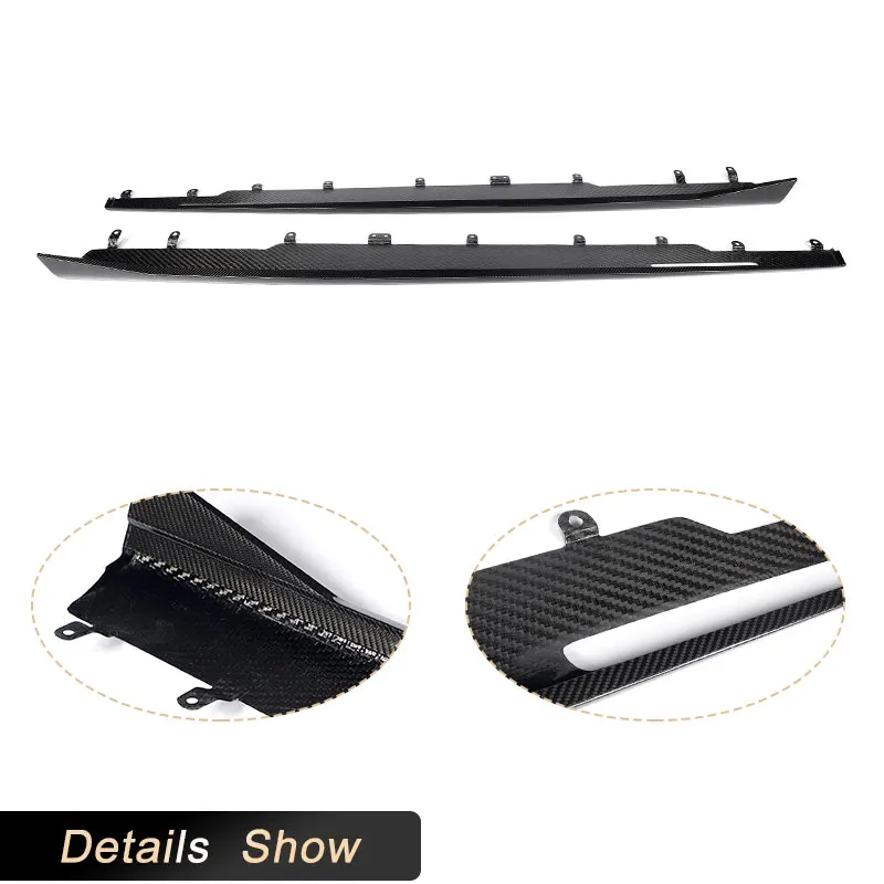 ملحقات التنانير الجانبية للسيارة Prepreg الكربون الجاف لسيارات BMW X6M F96 LCI 2023 2024 سباق الجانب مصد الباب المئزر الشفاه المفسد مجموعات الجسم #5
