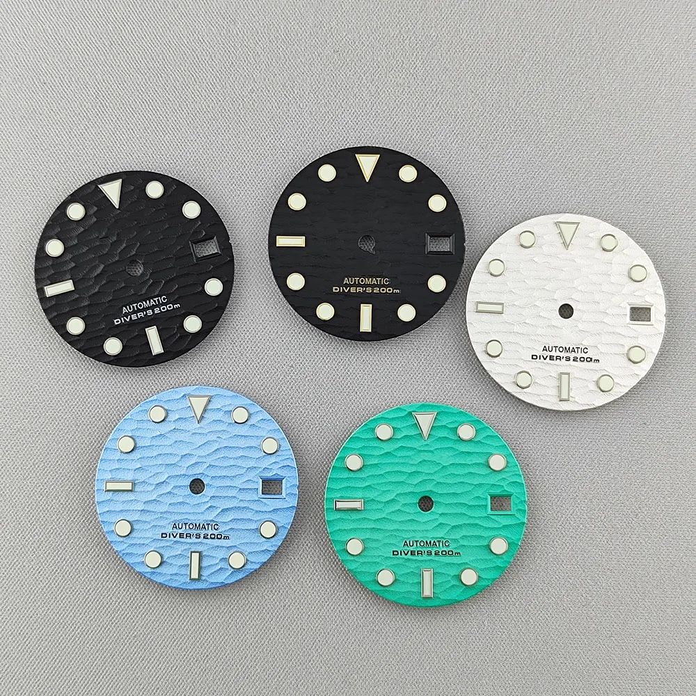 High Quality Green Luminous NH35 Dial 28.5mm  Watch Dials Fits for NH35/NH36/4R/7S Movement Men Watch Accessories