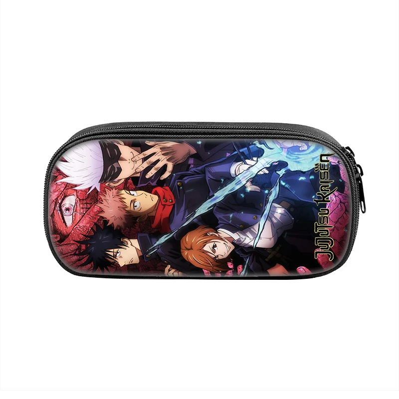 J-Jujutsu Kaisen Pen Box Bag for Student Big Capacity School Supplies Zipper Game Pencilcases Children's Birthday Gift