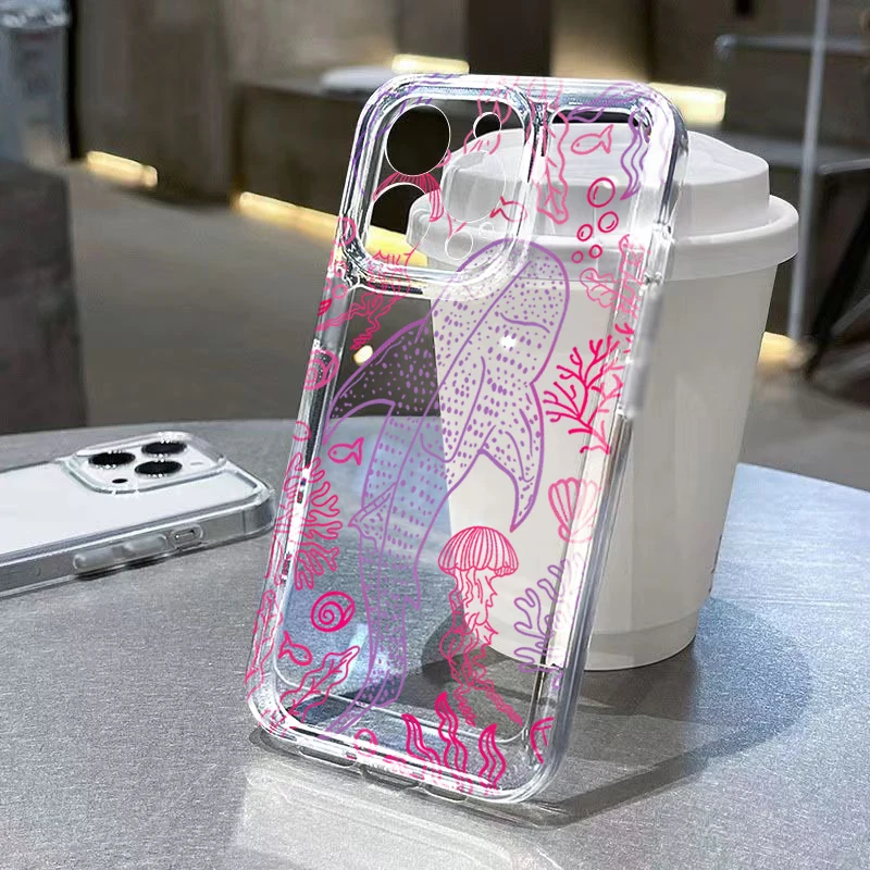 Ocean Elements Wal-Seestern-Handyhülle für Xiaomi 17 Pro Max 15 14 13 12 Pro 15 14 ULTRA 15 14 13 12 T Weiche Stoßfeste Hülle – Detail 3