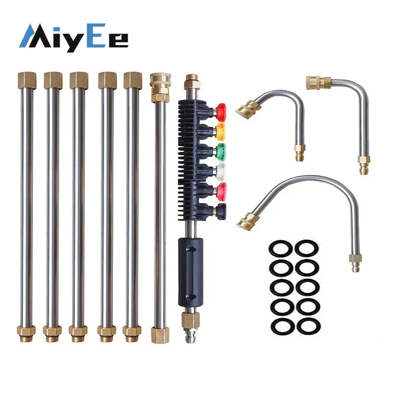 Set di bacchette di prolunga per idropulitrice in acciaio inossidabile da 10 pezzi – Connessione rapida da 1/4", 4000 PSI