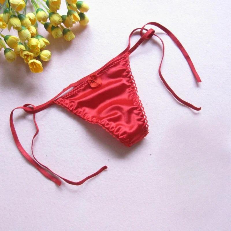 Women Sexy Panties  Silk Thong G-string Lace Sexy Underwear Female Low Waist String Lace Lingerie Intimates Thongs T-back