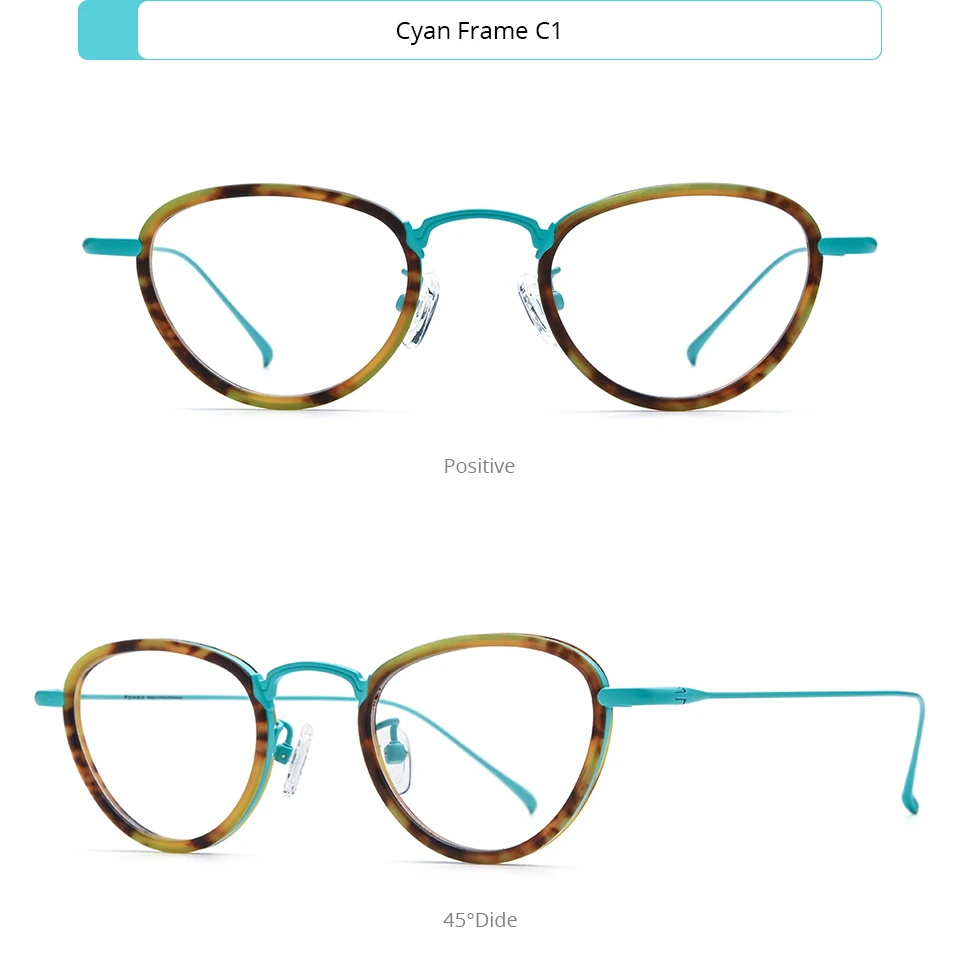 FONEX Acetat Titan Brille Rahmen Frauen 2025, Neue Mode Marke Design Retro Kleine Runde Brillen Männer Vintage Brillen 85844 – Detail 33