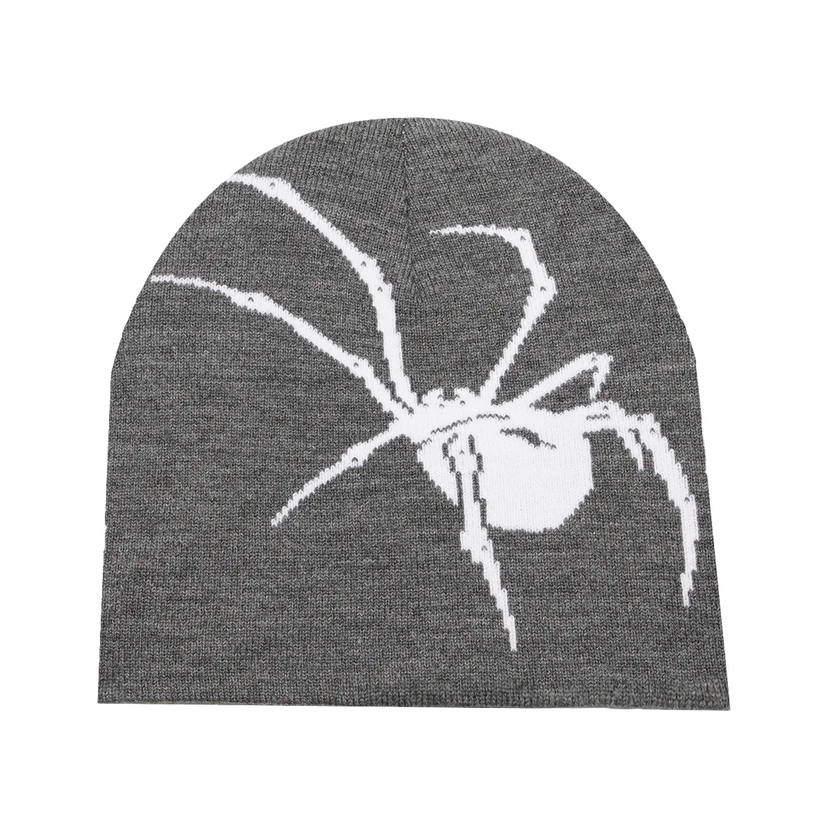 2026 New Spider Knitted Beanies Y2K Punk Street Style Elastic Warm Black White Skull Hats for Women Men Party Halloween Bonnets
