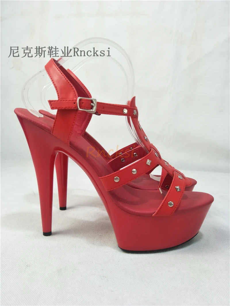 Rncksi Plus Size 46 Women Classic 15cm Super High Heels Sandals Female Gladiator Summer Shoes Sexy Pumps Pole Dance Shoes Women