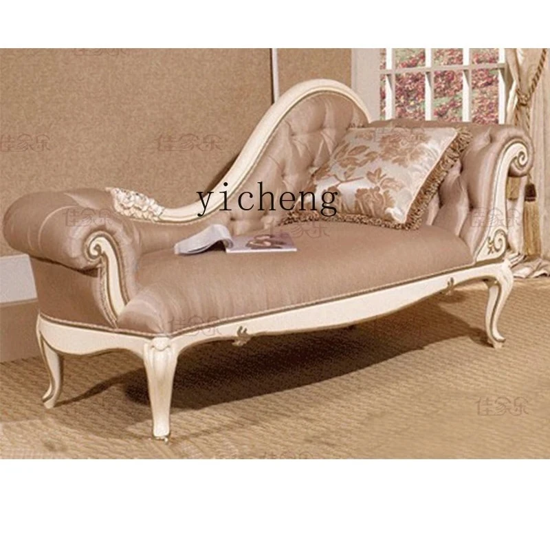 SA-2 American solid wood carving flower fabric princess sofa European simple recliner