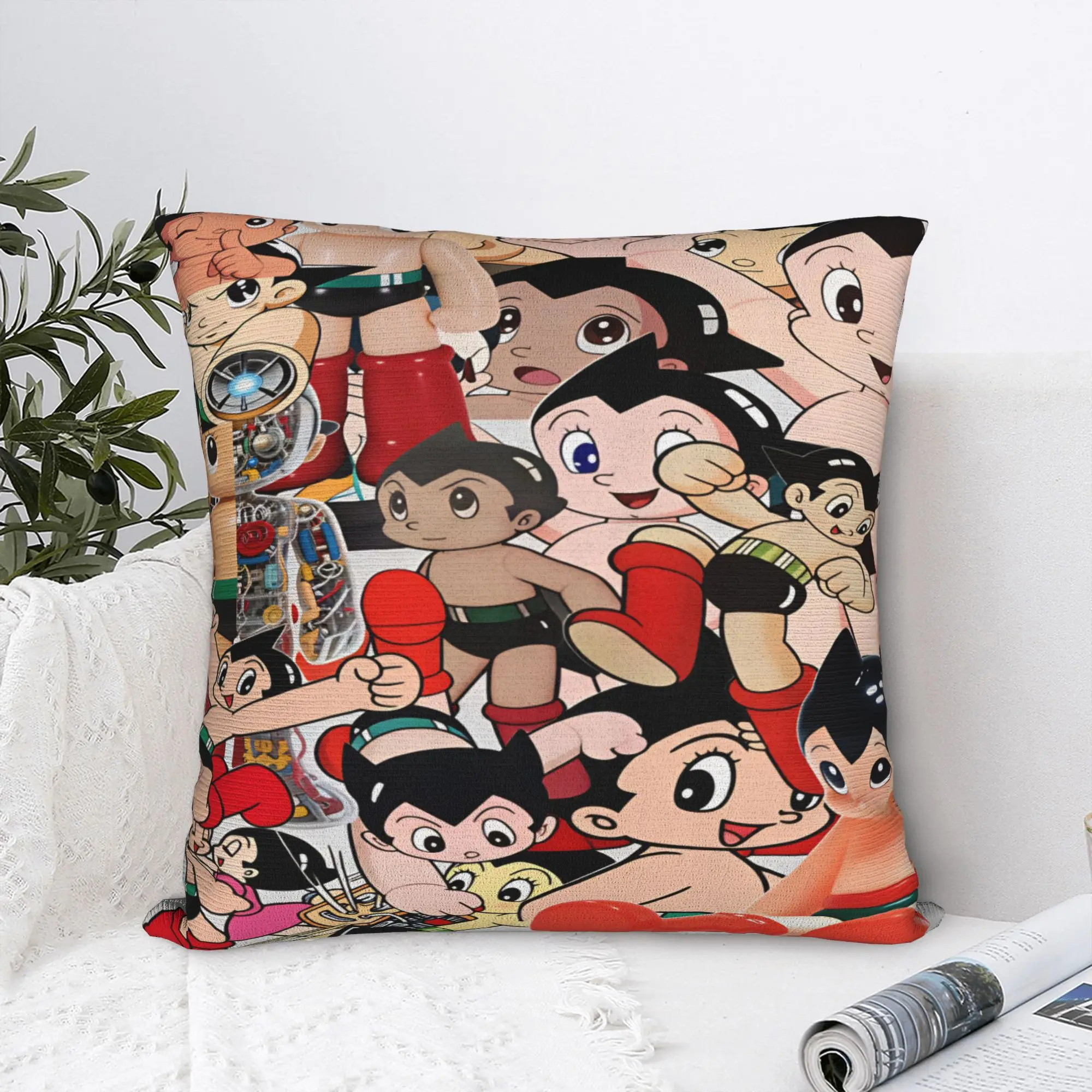 Astro Cartoon Boy Pillow Case  Soft Pillow Cover For Sofa Home Decor Vintage Pillowcases