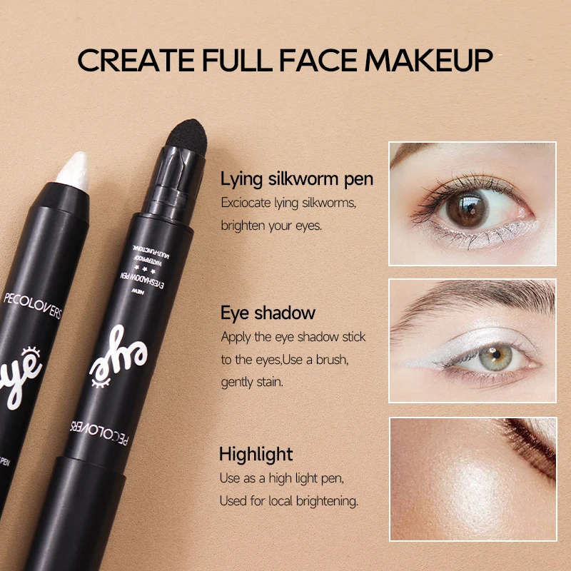 Stick Pearly Matte Eyeshadow Cream Smooth Nude Eye Makeup Liquid Contour Shadow Stick Waterproof Shimmer High Light Pen