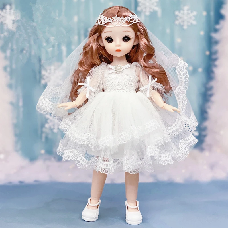 Cute 12 Inch 30cm BJD Doll 23 Movable Joints Sweet Big Eyes Soft Hair Princess Model Girl Gift Toys