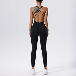 Fitness Rompers Female Sexy One-piece Suit Women Sports Jumpsuit Zippers Yoga Clothing Sportswear Set Women Workout Bodysuits