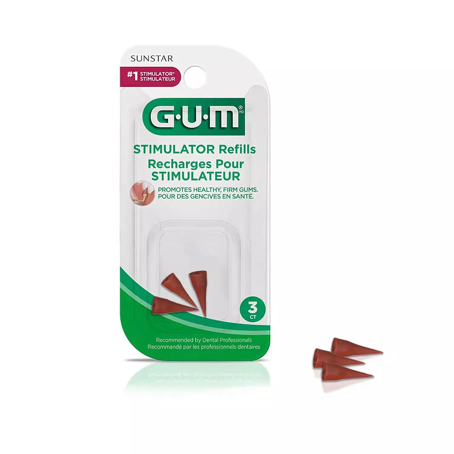 Estimulador Dental de goma para dientes, punta de goma SUNSTAR Gingival, herramientas de tratamiento de la Periodontitis, estimulación Periodontal, hilo Dental de odontología