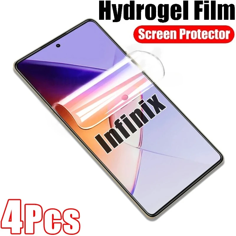 

4Pcs Hydrogel Film For Infinix Note 40 5G Note40 X Note40 Pro Plus Full Cover Screen Protector Infinix Note 30 4G 30i 30 VIP