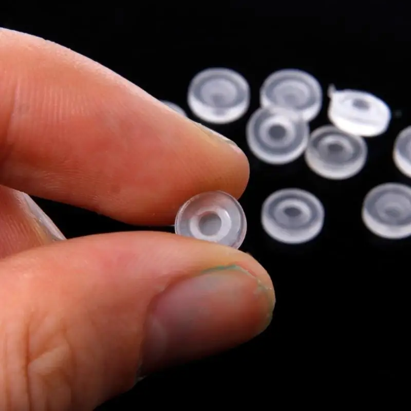 A52E Practical Transparent Earring Pads 50 Pcs Invisible Silicone Anti Pain Cushion Jewelry Replacement for Clip-On Earrings