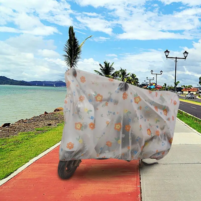 Motorcycle Rain Cover Scooter Rain Cover Outdoor Motorcycle Cover Sun Outdoor Protection Scooter Shelter Cute Cartoon Pattern