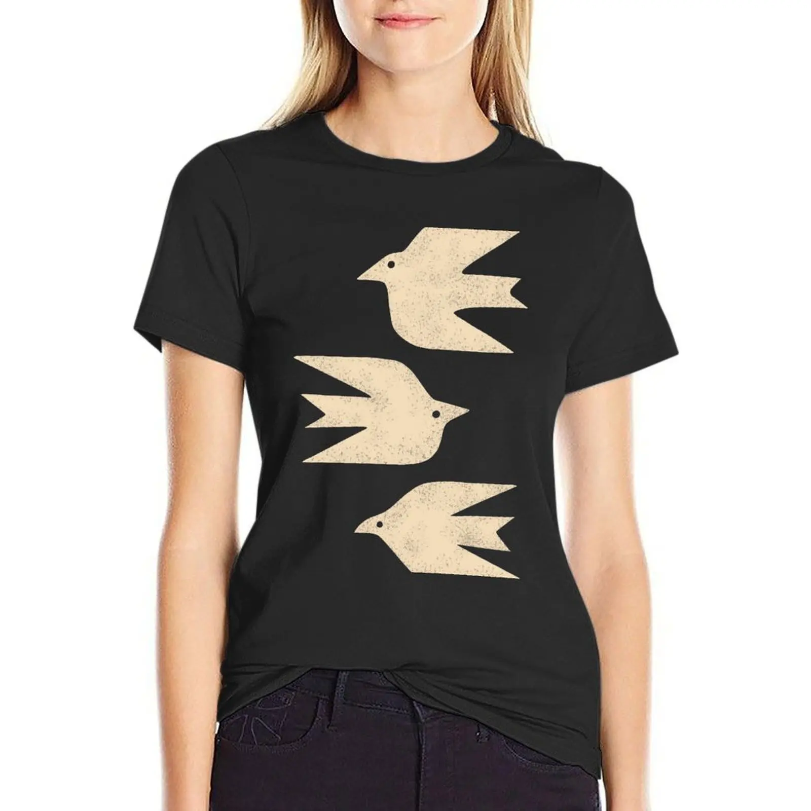 Doves in Flight T-Shirt Blouse graphics aesthetic clothes female workout shirts for Women