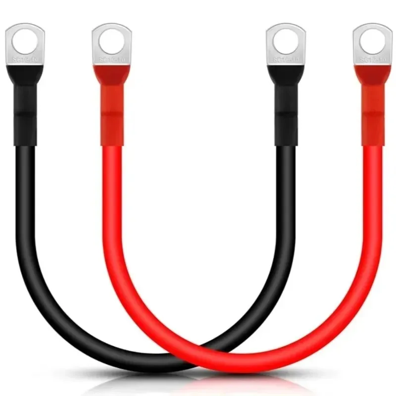 2/4AWG 30CM Batterie-Wechselrichter-Kabelset mit Anschlüssen, verseiltes Kupferkabel, Solarstrom-Verbindungskabel mit Ösen