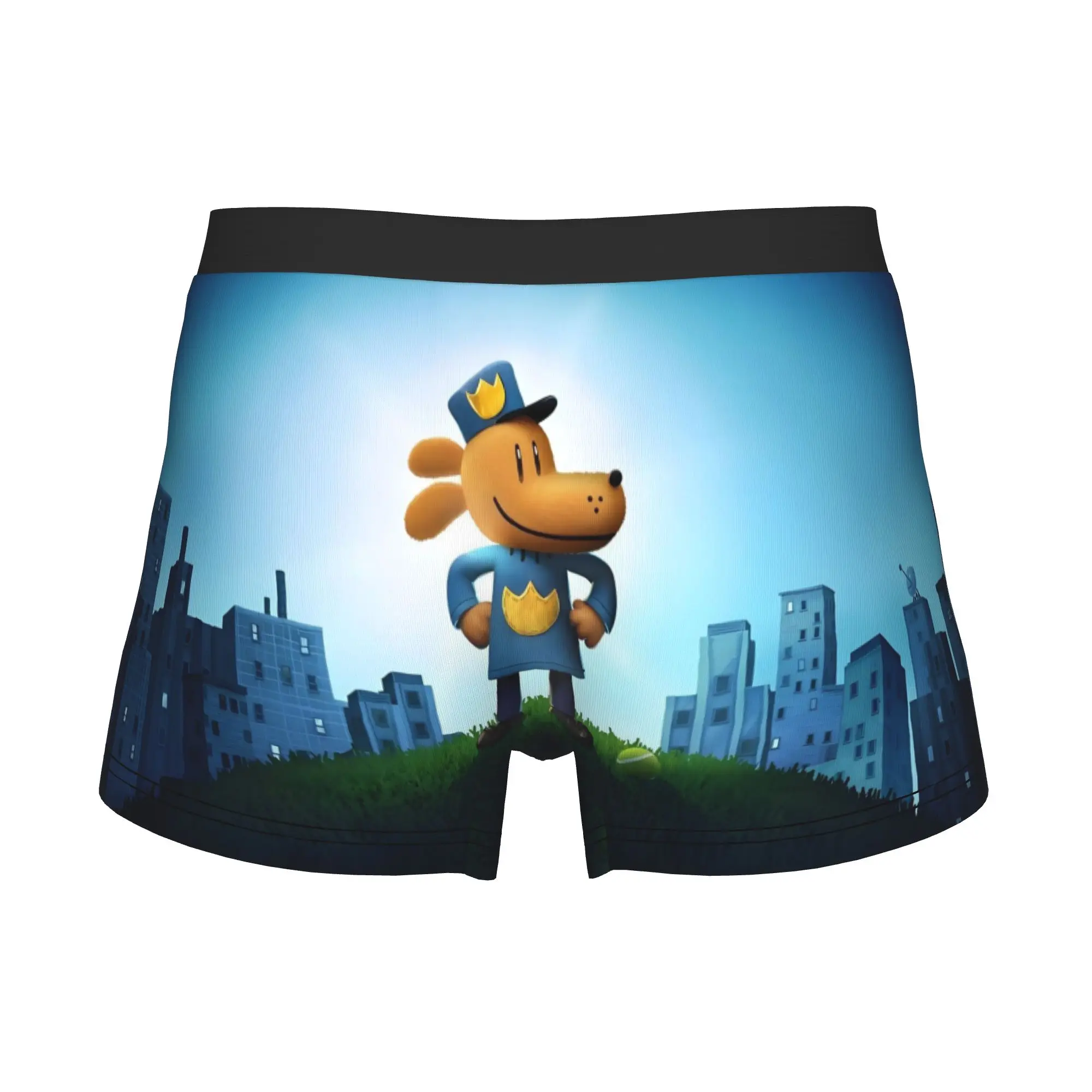Funny D-Dogman Police Hero Boxers Shorts Panties Men's Underpants Comfortable Comic Dog Briefs Underwear