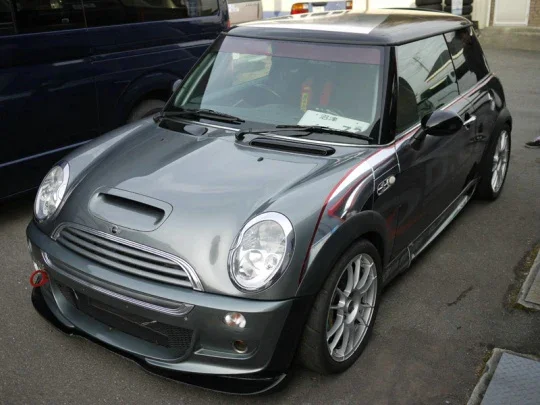 For Mini Cooper 03-07 R53 DG1 Style Forged Carbon Look Front Lip Bumper Under Spoiler Spillter (Can fit DG FB or JCW FB)