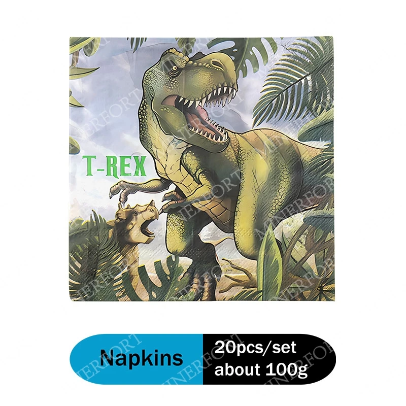 Jurassic dinosaurs  DIY Birthday Party Disposable Tableware Balloon Carton Sticker Background Cloth Decoration Supplies