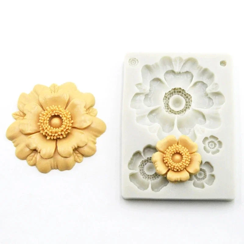 3D Daisy Wild Chrysanthemum Flower Shape Silicone Mold Baking Mold Chocolate Baking Fondant Cake Accessories Tools Resin Mould