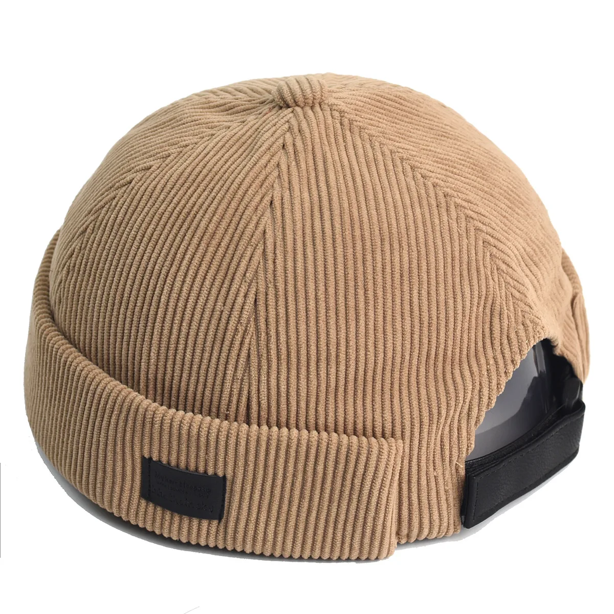 NewUnisex Cord Einfarbig Brimless Caps für Männer Frauen Street Hip Hop Hüte Retro Beanie Docker Caps Einstellbare Kuppel Hüte – Detail 10