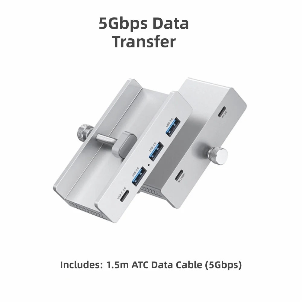 

Clip Design USB3.2/3.0/2.0 USB HUB Clamp 5Gbps Universal External High Speed HUB Power Supply Multi Splitter Desktop PC