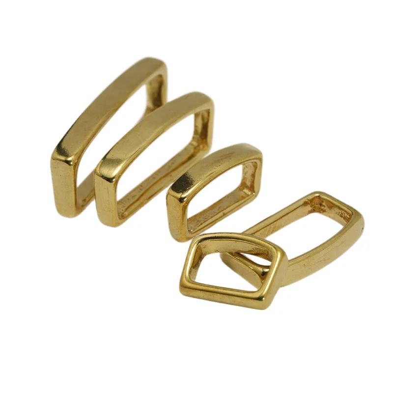 10pcs Solid Brass Belt Keeper D Shape Belt Strap Loop Ring Buckle for Leather Craft Bag Strap Belt 16mm 20mm 25mm 32mm 38mm