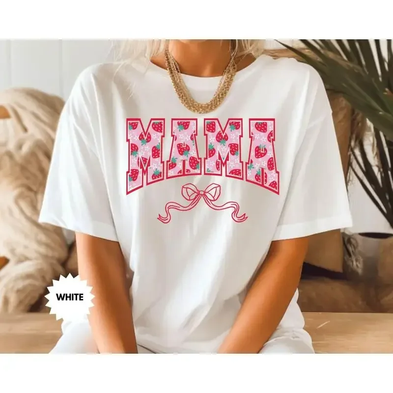 Strawberry Mama T Shirt Mom Cute Sweat First Mothers Day For Baby Announcement New