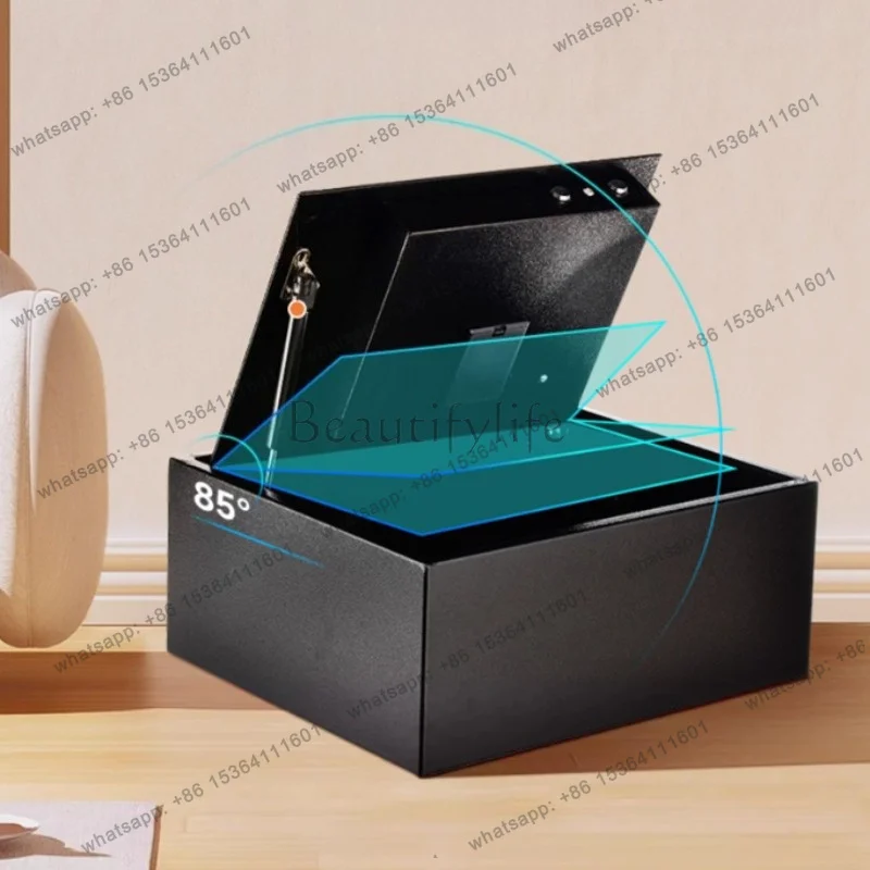 LJY Home Modern Flip Security Protection Safe Box for Home Nightstands Bedroom Furniture Concealed Box Money Cabinet Storage Box