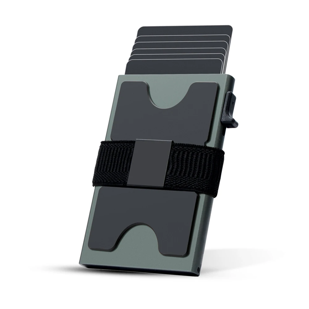 2025 Nowy smukły aluminiowy portfel na karty RFID Pop-up Push Button Bank Credit Card Case Holder Cienki inteligentny metalowy portfel dla mężczyzn i kobiet