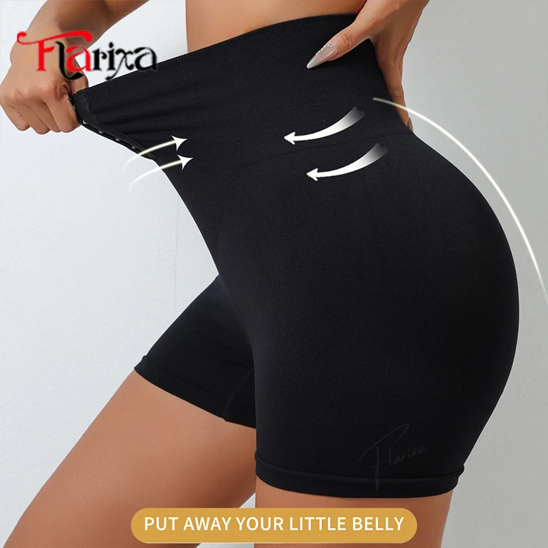 Flarixa Waist Trainer Body Shaper Panties Fajas High Waist Tummy Control Shorts Women Belly Slimming Shapewear Hip Lift Pants