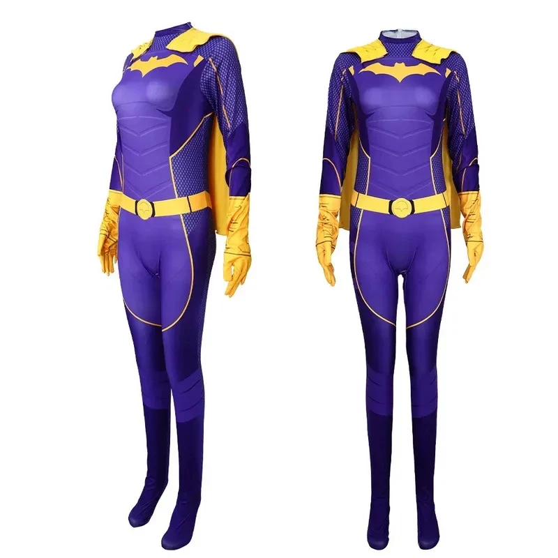 

w,3;f'5\b/Gotham Knights Nightwing 3D Jumpsuit Women Men Bat Batgirl Cosplay Halloween Costume Cape Su6;h\b.8'k/