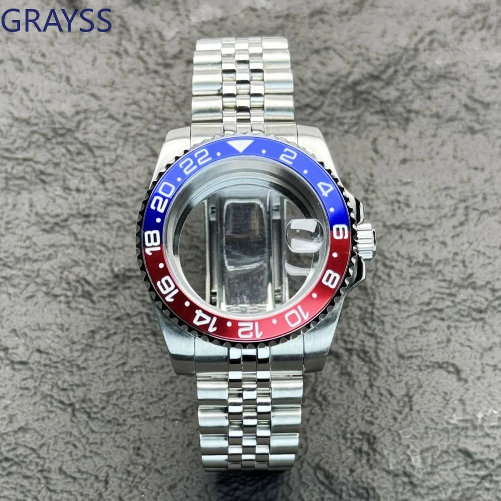 40mm Jubilee Band lumoius bezel Fit for Sub Dive Watch Case NH34 NH35 NH36 NH70 NH72 200m Waterproof 120 Clicks watch parth