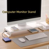 Thickening Computer Monitor Stand Ergonomic Design Increase Monitor Height Work Laptop Stand with USB Hub Desktop Storage Rack
