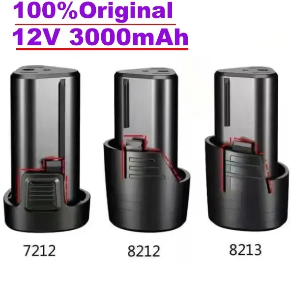 100% original 12V 3000mAh cordless screwdriver battery electric pistol drill universal rechargeable lithium micro angle grinder