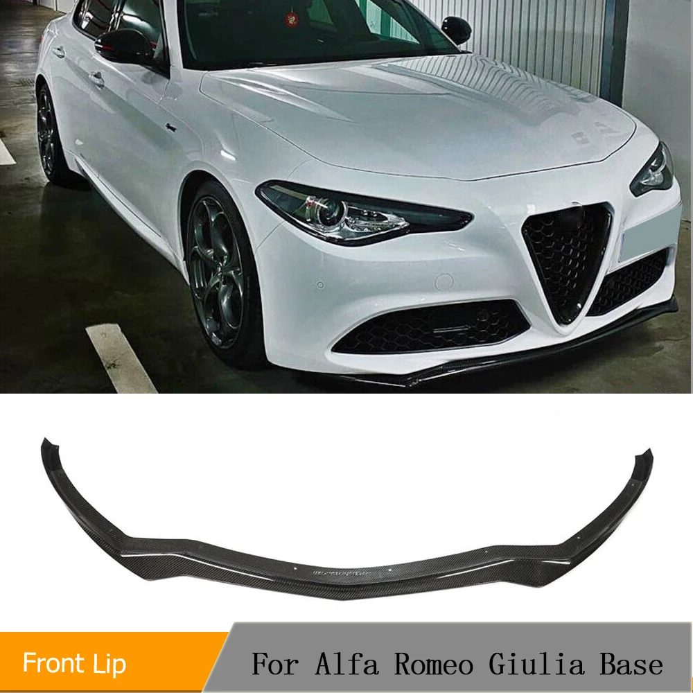 

Car Front Bumper Lip Chin Carbon Fiber Splitters For Alfa Romeo Giulia Base Sedan 4-Door 2016-2021 Car Front Lip Spoiler