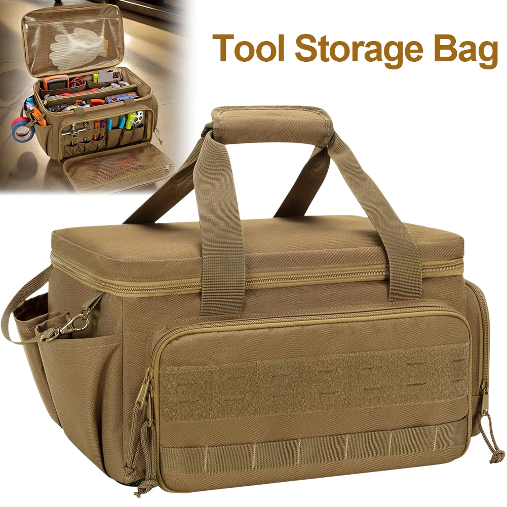 

14 Inch Heavy Duty Tool Bag with 5 Pockets Tool Organization Bag Hand Tools Carry Bag for Repairman Carpenters Handyman
